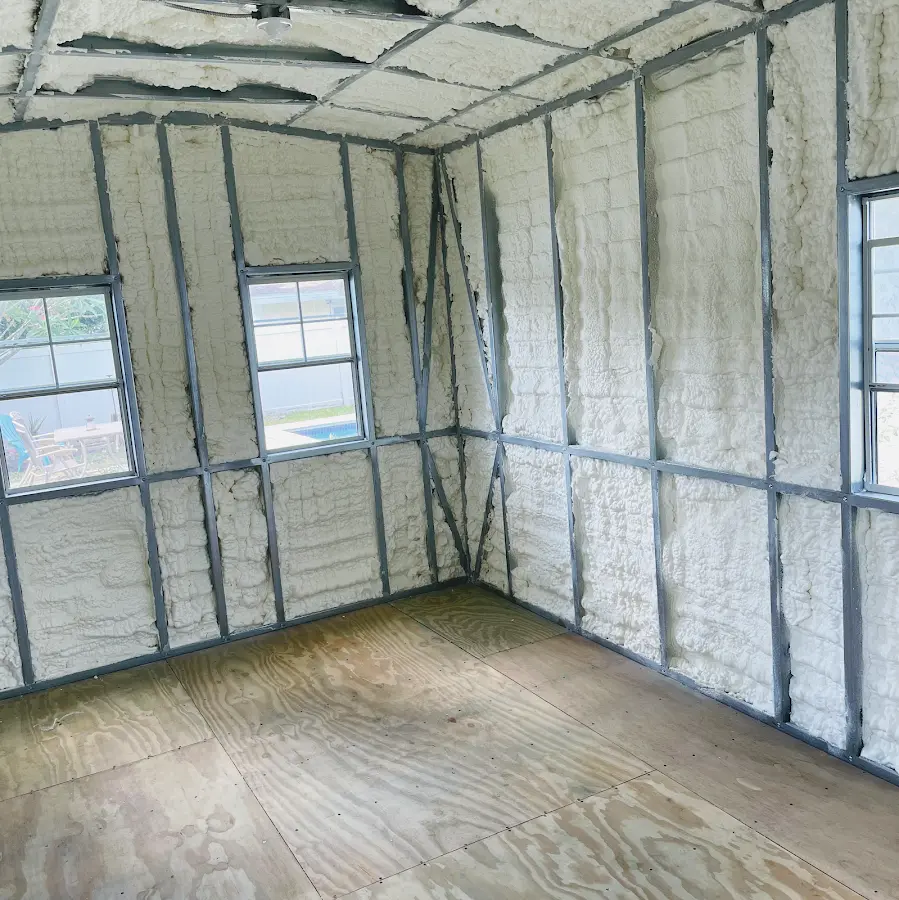Closed-cell spray foam insulation applied to wall cavities in a residential project in Tualatin